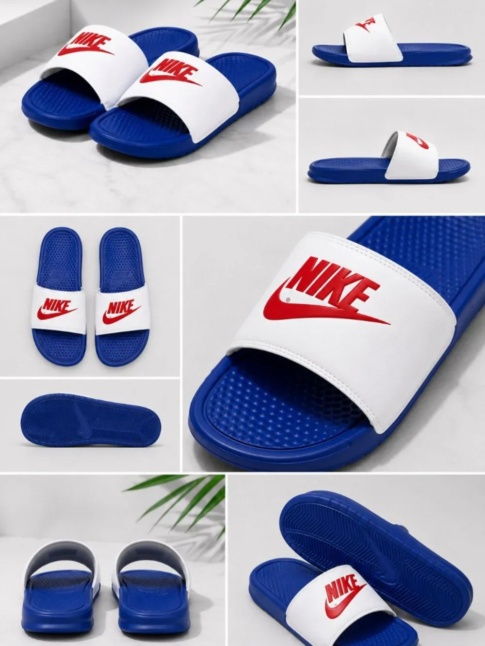 Nike Benassi JDI Men's Slide Sandals Game Royal White University Red New Box